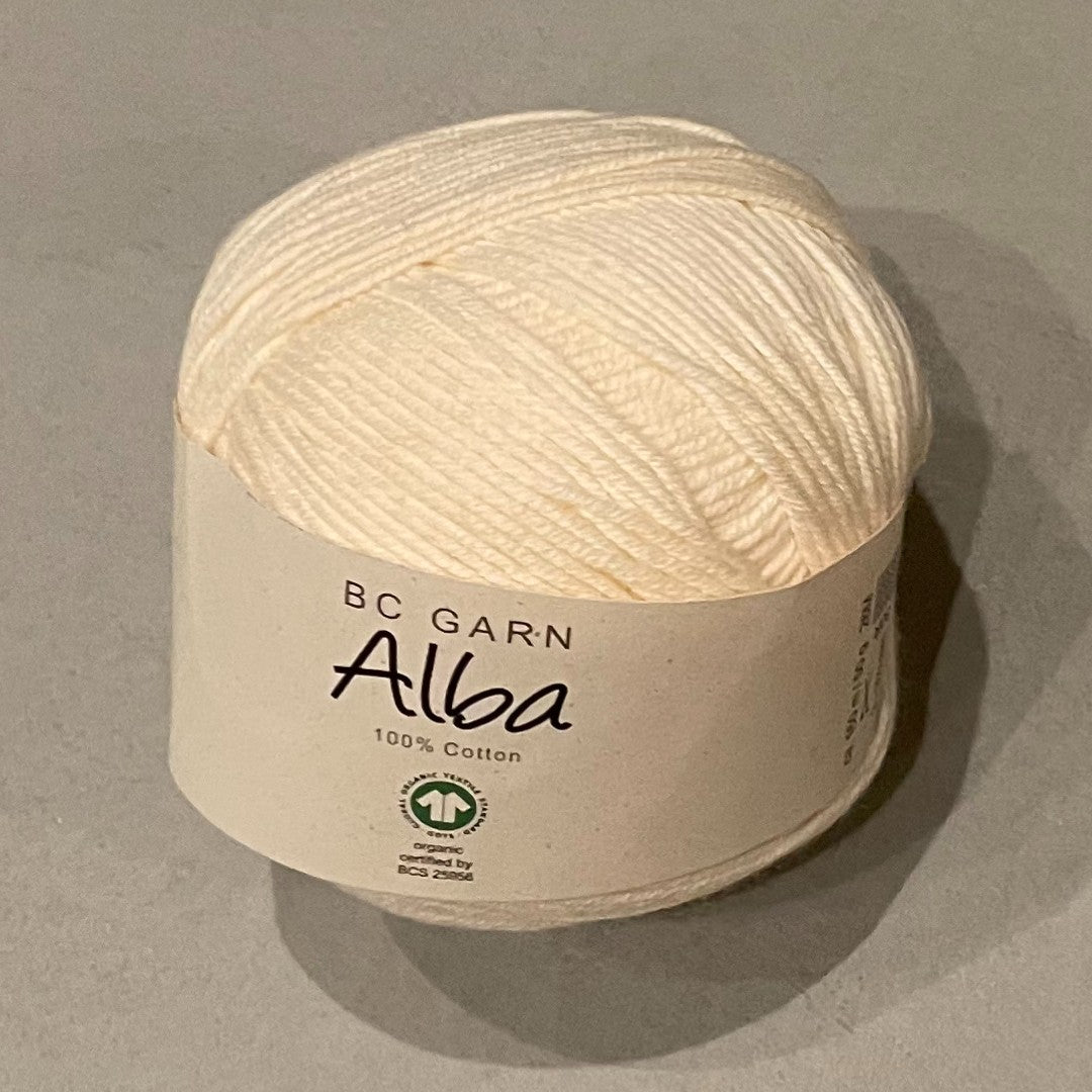 Hvid Alba GOTS certificeret bomulds garn