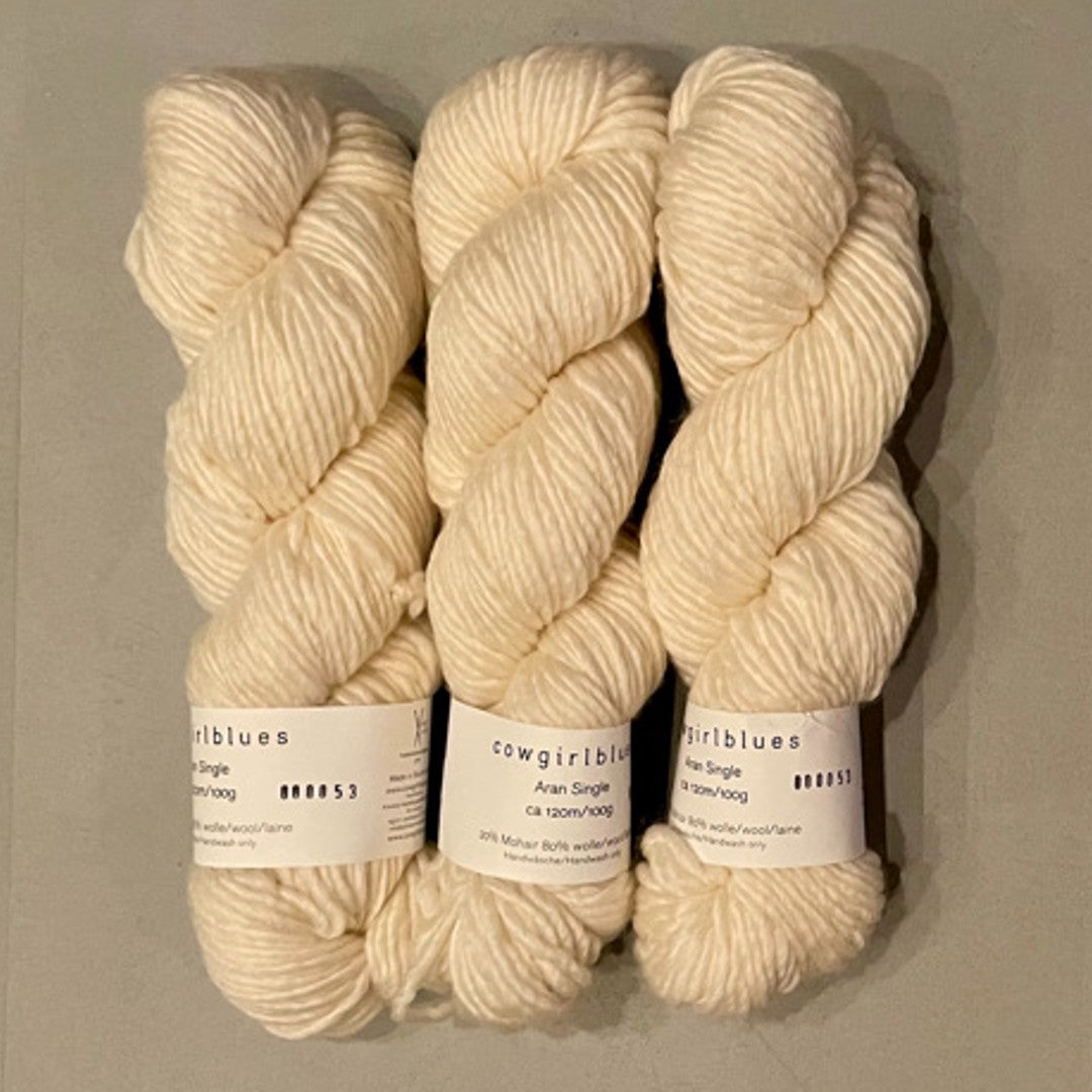 Natur Aran Single uld og mohair garn