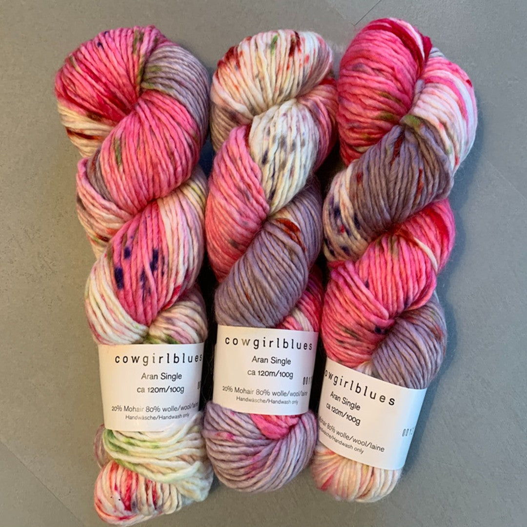 Happy Days Aran Single flerfarvet uld og mohair garn