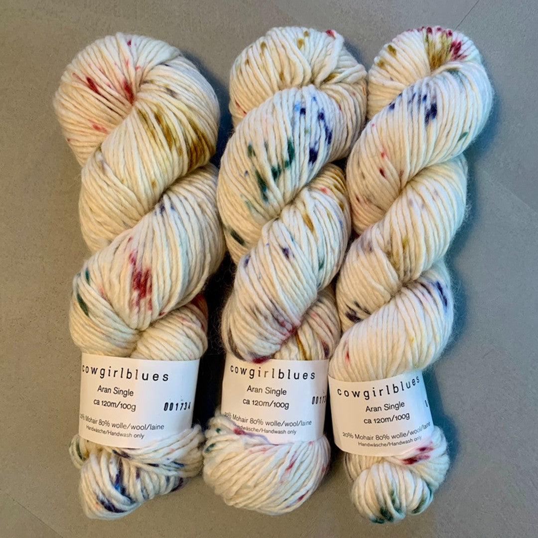 Tambourine Man Aran Single flerfarvet uld og mohair garn