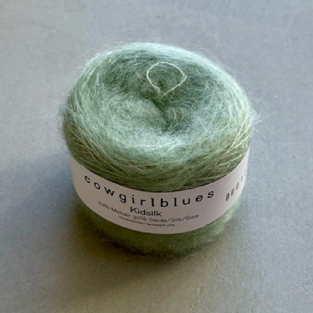Sage Kidsilk Solid mohair garn fra cowgirlblues