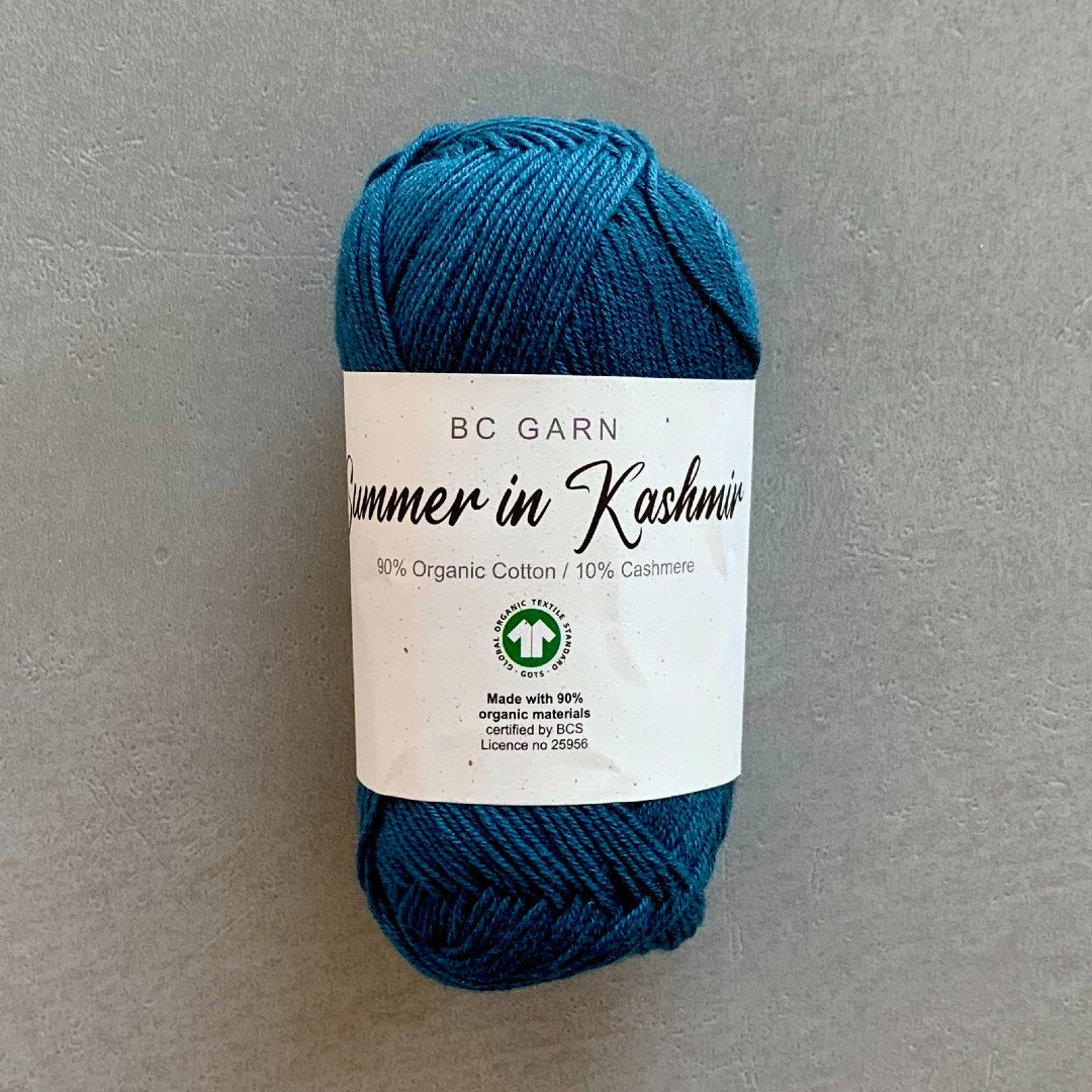 Mørkeblå Summer in Kashmir GOTS certificeret garn med bomuld og cashmere garn