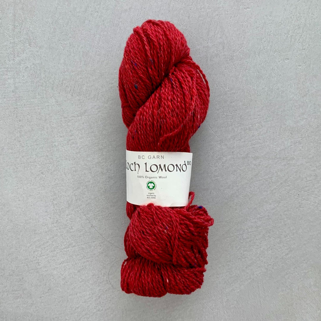 Loch Lomond Bio GOTS certificeret tweed garn rød farve