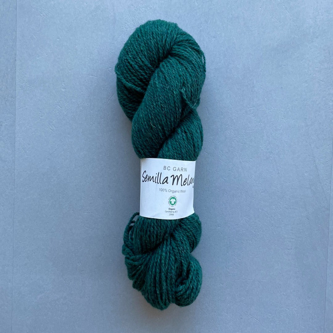 Mørkegrøn Semilla Melange GOTS certificeret økologisk uld